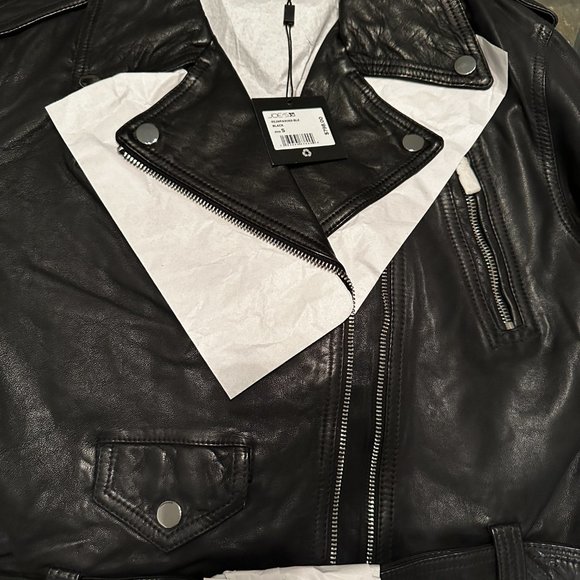 Joe's The Payton Black Leather Biker Jacket - Picture 4 of 4